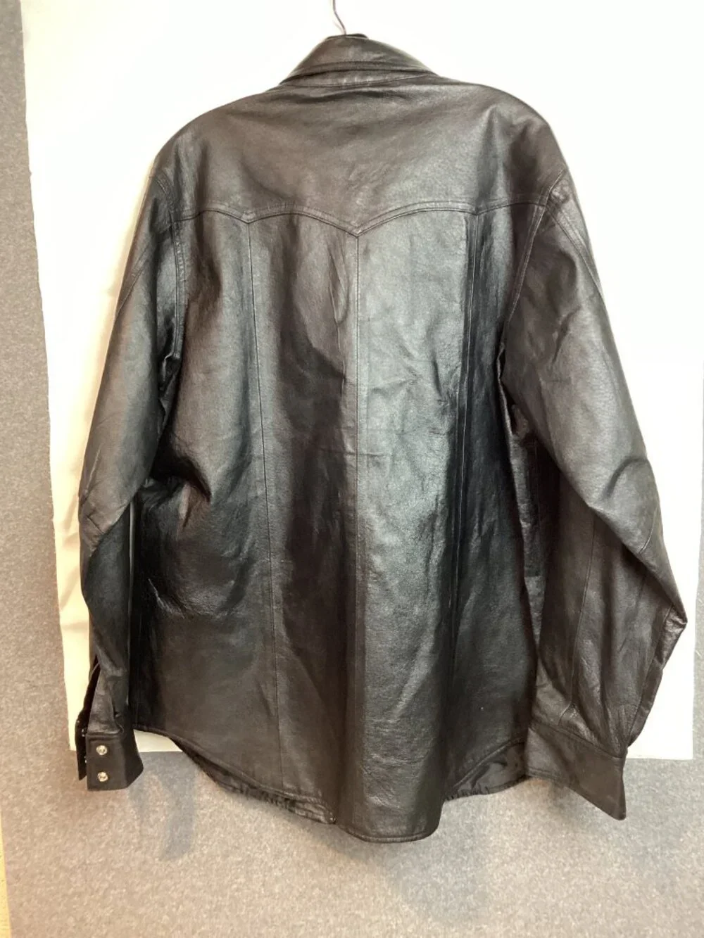 Harley Davidson Vintage Genuine Leather Shirt Jacket Black Mens L
